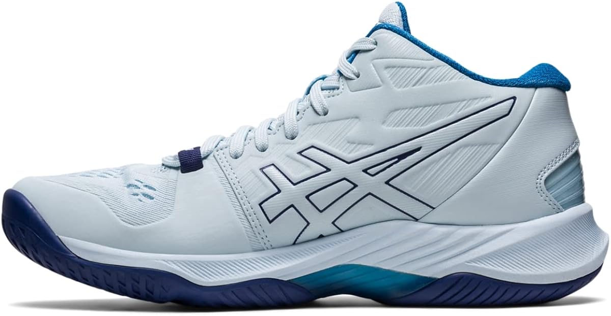  | ASICS Women's Sky Elite FlyteFoam Mid Top 2 Volleyball Shoes, 8.5, Sky/Indigo Blue | Shoes