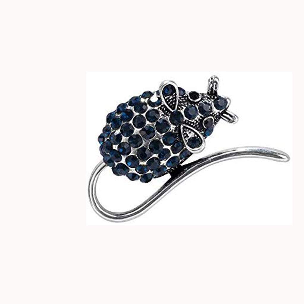 RWRAPS Brosche Brosche,Frau Brosche Maus Modellierung Brosche Pin Abzeichen Brosche Kristall Strass Brosche Schmuck Kleid Schal Schal Clip Für Mädchen (Farbe: Blau) (Gold)