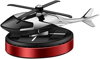 Solar Energy Rotating Helicopter Aroma Diffuser, Car Essential Oil Diffuser, Pipishoop Fragrance Perfume Holder, Odor Eliminator Decoration for Car Home Office (Red)