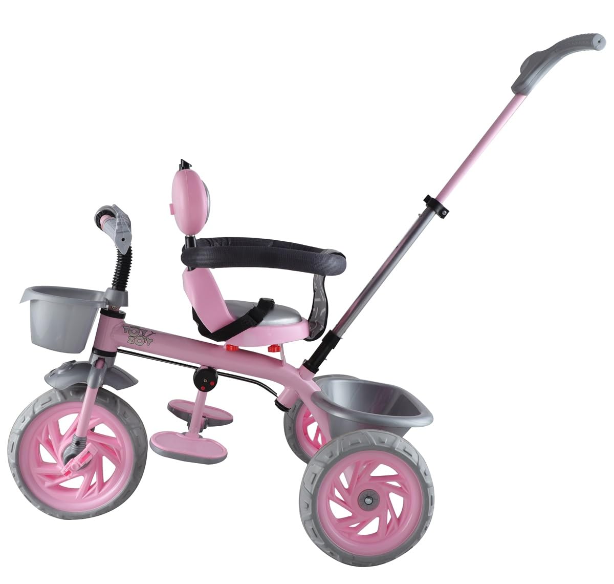 Toyzoy Cotton Candy Grand Kids|Baby Trike|Tricycle with Cushioned Seat & Storage Basket for Kids|Boys|Girls Age Group 2+ Years (Pink) 2