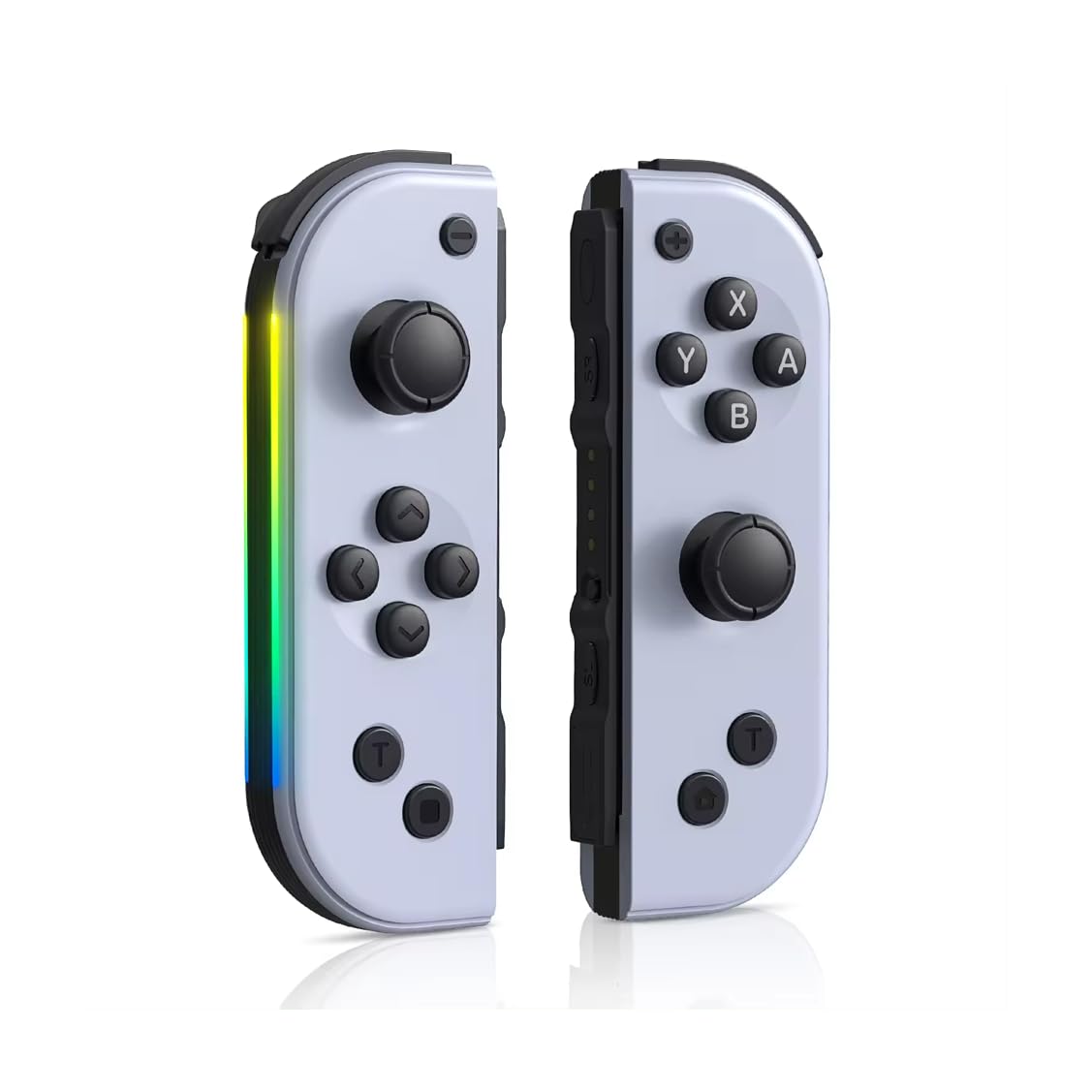 Joy Cons Wireless RGB Controller for Nintendo Switch, L/R Controllers Replacement Compatible with Nintendo Switch/Lite/OLED, Joystick with Wake-up/Screenshot/Dual Vibration/Motion Control (White RGB)