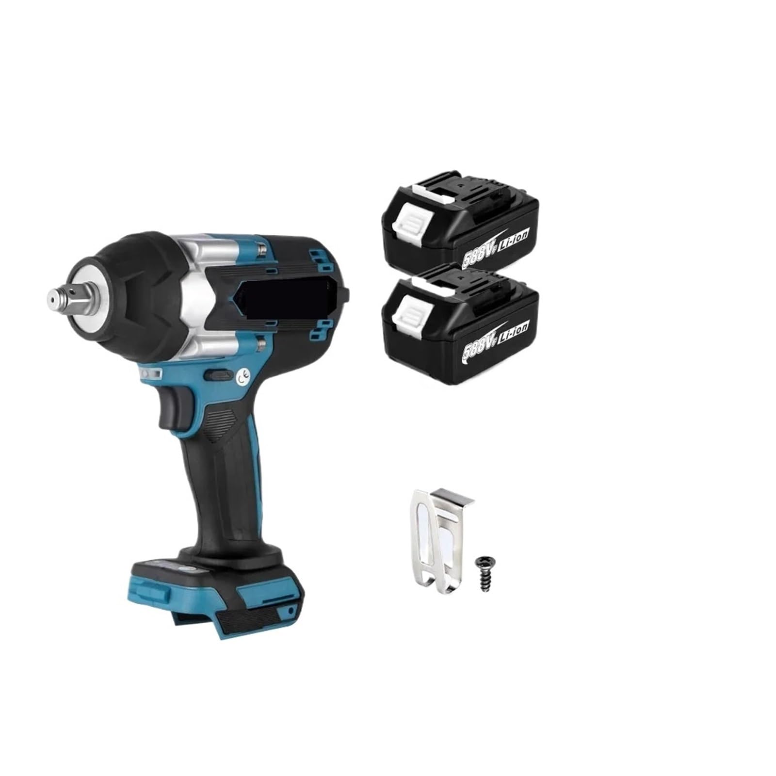 Llave de Impacto Destornillador De Llave De Impacto Eléctrica Sin Escobillas De Alto Torque, 1800N.M, Llave Inalámbrica De 3 Engranajes, Herramientas Eléctricas For Batería De 18V(2 Battery)