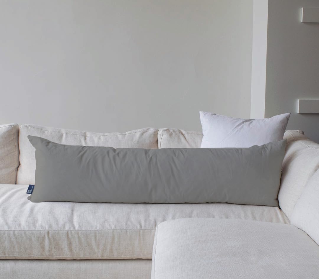THE WOOD WHITESoft Microfiber Hug Pillow for Sleeping 18 x 54 inch, Full Body Cuddle Pillow, Long Pillow for Bed, Pregnancy Pillow for Sleeping, Large Pillow, Silver.