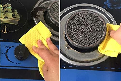 Sold_By_Cheapnwork Reusable Cleaning Cellulose Sponge Cloths Absorbent Wipes Clean Kitchen Car Dish Eco-Friendly Dishcloth Hand Towel Auto - 1pack (5pcs)