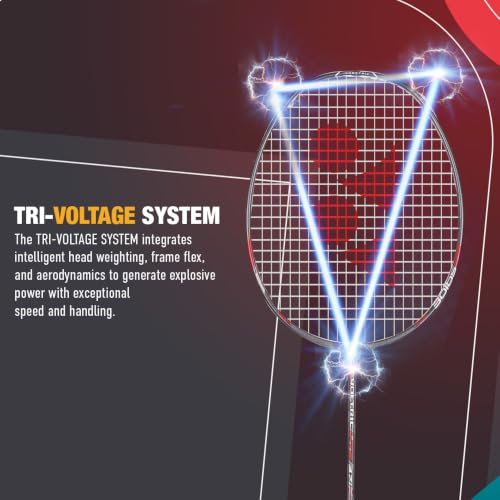 Image of Yonex Graphite Strung Badminton Racquet Voltric Lite 47i (G4, 77 Grams, 30 lbs Tension, Dark Gray)