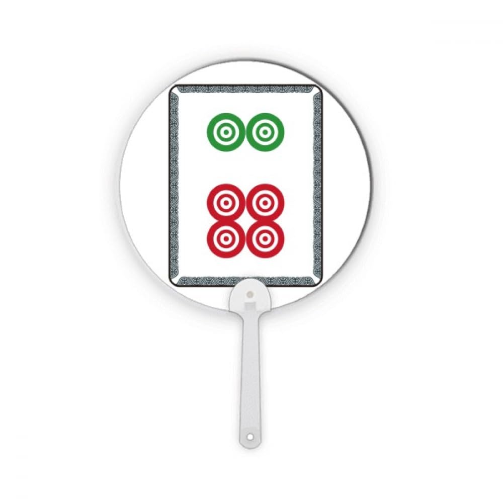 Éventail Mahjong Cercle Dots 6 à main en plastique rond pour décoration artisanale unique