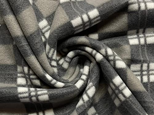 Tissu polaire imprimé carreaux taupe : douceur et isolation thermique