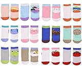 LUXEHOME (YR1617) Anti-Slip Grip Soles Cartoon Baby Socks,12 Pairs per Pack (M (1-3 Years))