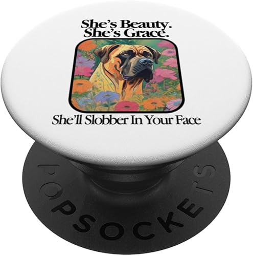 Divertido mastín de toro sarcástico perro Slobber amante canino cachorro PopSockets estándar PopGrip