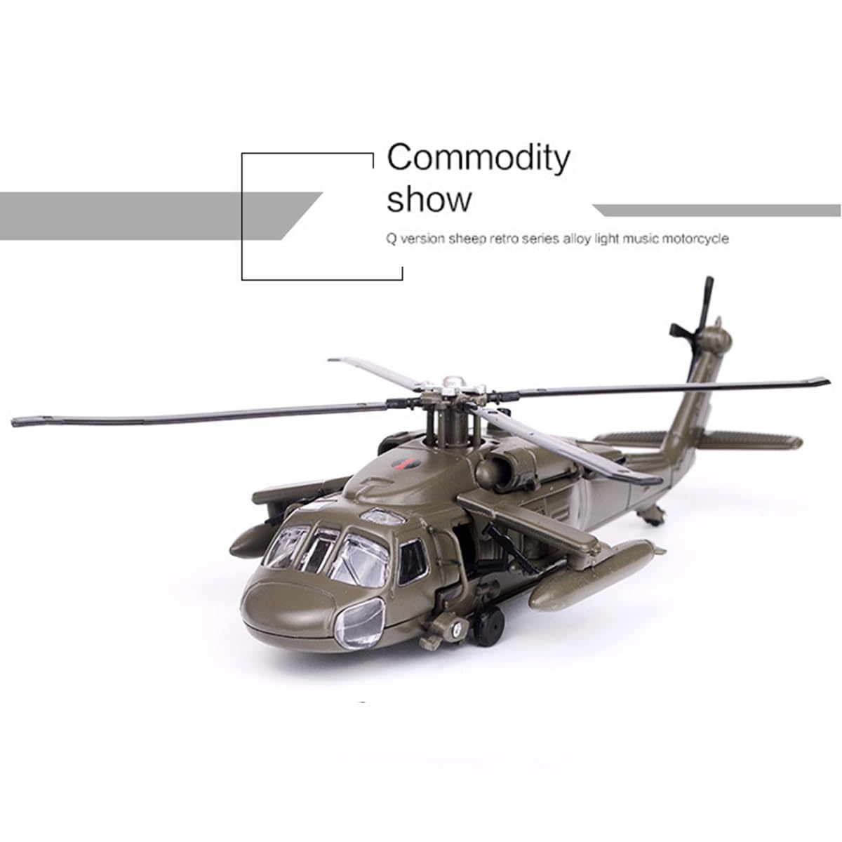 1/64 escala Black Hawk Helicopter Modelo Airplane, Diecast Military Helicopter, adecuado para los amantes militares para coleccionar y regalar