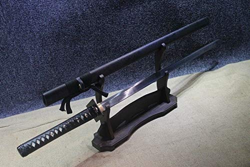 GLW Katana Japanese Kurogane 9260 Folded Spring Steel Kiriha Zukuri Ninjato Sword Full Tang