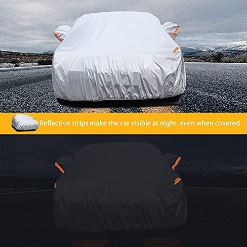 Andykuang Car Cover For Automobiles Waterproof All Weather Outdoor Cover Full Exterior Covers Rain Sun Uv Protection With Zipper,Universal Fit For Hatchback (Up To 175") #TOP2