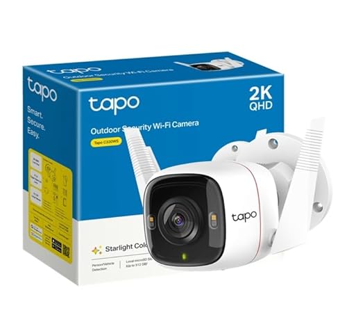 TP-Link Tapo C320WS - Cámara Vigilancia WiFi Exterior/Interior, 2k,Resolución QHD 4MP, Visión Nocturna a Color, Notificaciones …