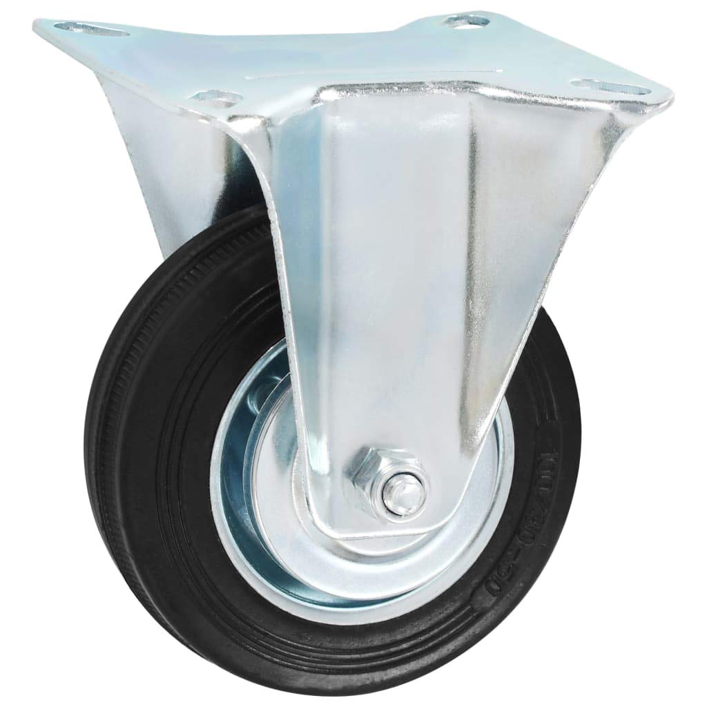 vidaXL 16x Bockrollen Transportrollen Möbelrollen Schwerlastrollen Laufrollen Rollen Möbelrolle Bockrolle Laufrolle Industrierolle 100mm Gummi Eisen