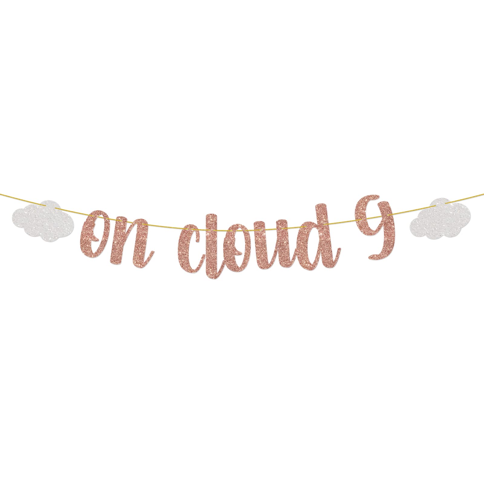 On Cloud 9 Birthday Decorations for Girls, Rose Gold for Cloud 9th Birthday Party Supplies
