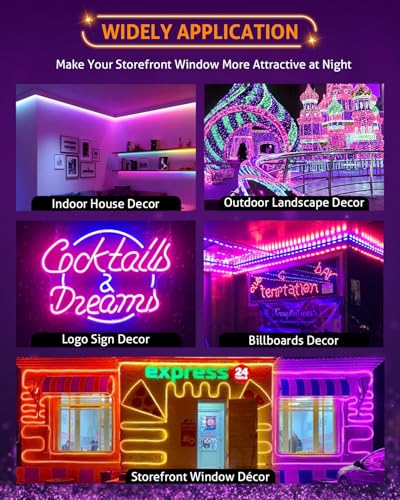 Image of WICHEMI Storefront LED Lights Window Lights LED Lights for Business 80FT