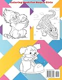 Awesome Animals - 100 coloring pages for kids: Coloring Book For Boys & Girls