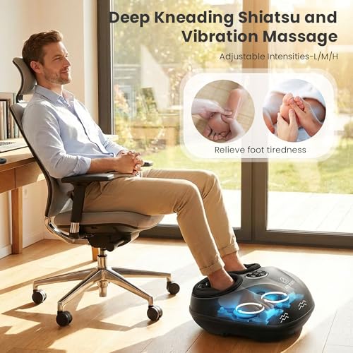 Image of COMFIER HSA Eligible Shiatsu Foot Massager Machine with Heat, FSA Foot Massager for Neuropathy Plantar Fasciitis, Deep Kneading Feet Massager with Heat,Up to Size 13, Father's Day Gift for Dad