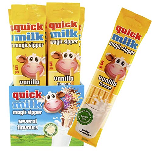 20 Beutel je 5 Halme Vanille Trinkhalme Quick Milk Magische Milch Strohhalme (Gesamt: 100 Halme) Cover
