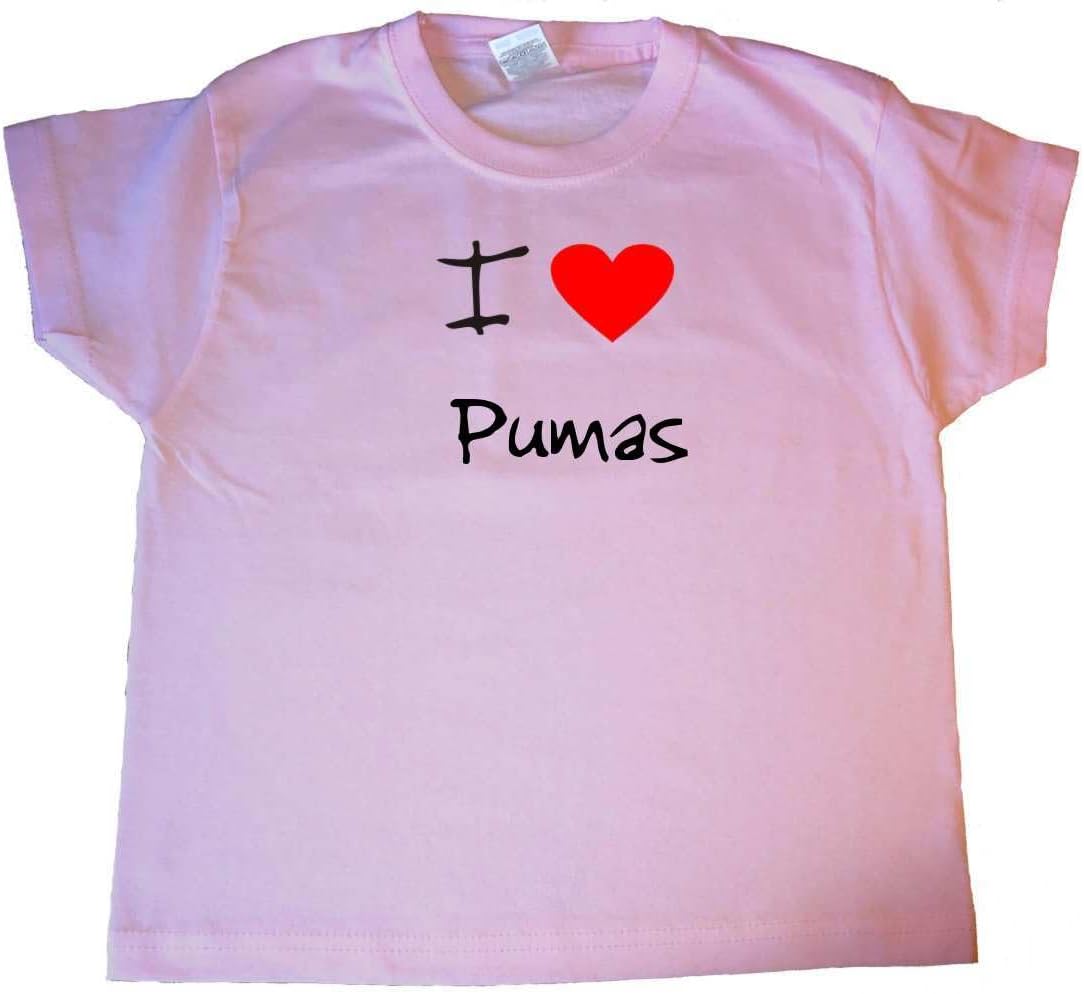 I Love Heart Pumas Pink Kids T-Shirt