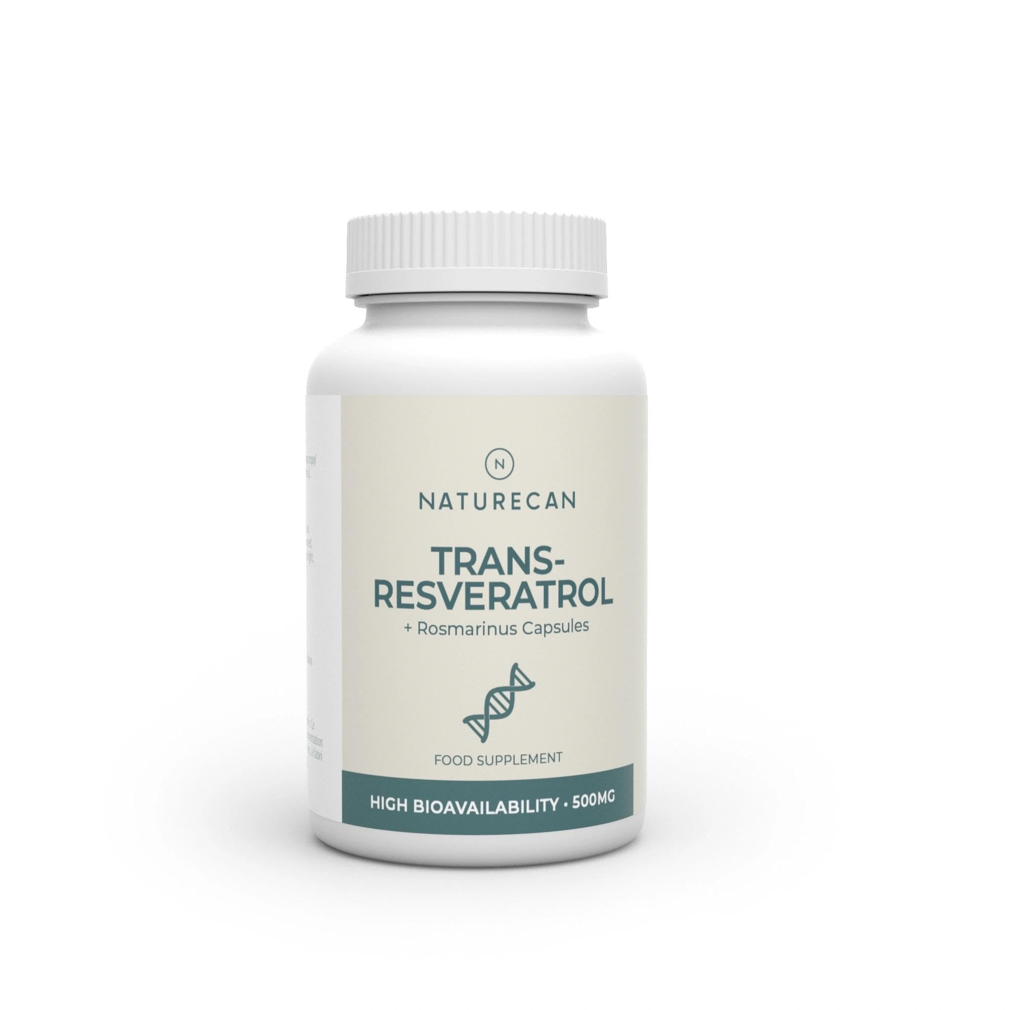 Naturecan Resveratrol y Romero - 500 mg - 60 cápsulas - Suplemento dietético - Fabricado en Europa