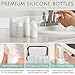 Travel Size Toiletry Bottles, Kit of 16 - TSA Approved Toiletries Essentials for Flying - Silicone Containers, Squeeze Bottles and Accessories for Shampoo, Conditioner, Liquids, Perfume, White