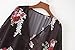Women's Floral Print Short Sleeve Shawl Chiffon Kimono Cardigan Casual Blouse Tops(Black L)