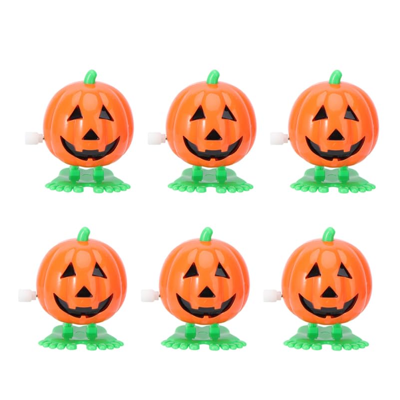 6pcs Halloween Wind Up Toys for Kids, Pumpkin Halloween Clockwork Wind Up Toy for Trick Treat Goody Party Bag Filler