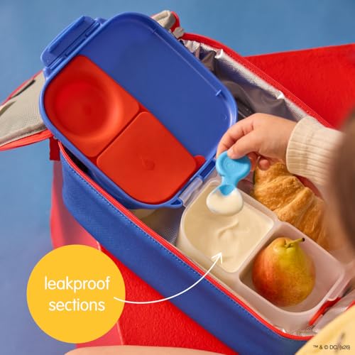 Image of b.box Superman Mini Lunch Box Kids, Snack Containers for Kids, 4.25 Cup | Bento Box for Kids, Perfect 1st Lunch Box, Lunch Containers, Leak Proof, Dishwasher Safe, BPA Free, PFAS Free, Ages 3+
