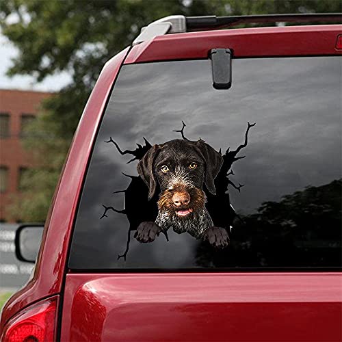 Ocean Gift German Wirehaired Pointer Car Decals, Dog Car Stickers Pack of 2 - Realistic German Wirehaired Pointer Stickers for Car Windows, Walls Series 108 Size 12