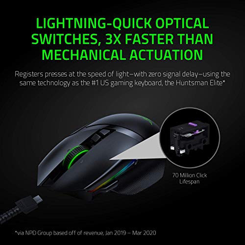 Razer-Basilisk-Ultimate-HyperSpeed-Wireless-Gaming-Mouse-w-Charging-Dock-20K-DPI-Optical-Sensor-Chroma-RGB-11-Programmable-Buttons-100-Hr-Battery-Classic-Black-Renewed