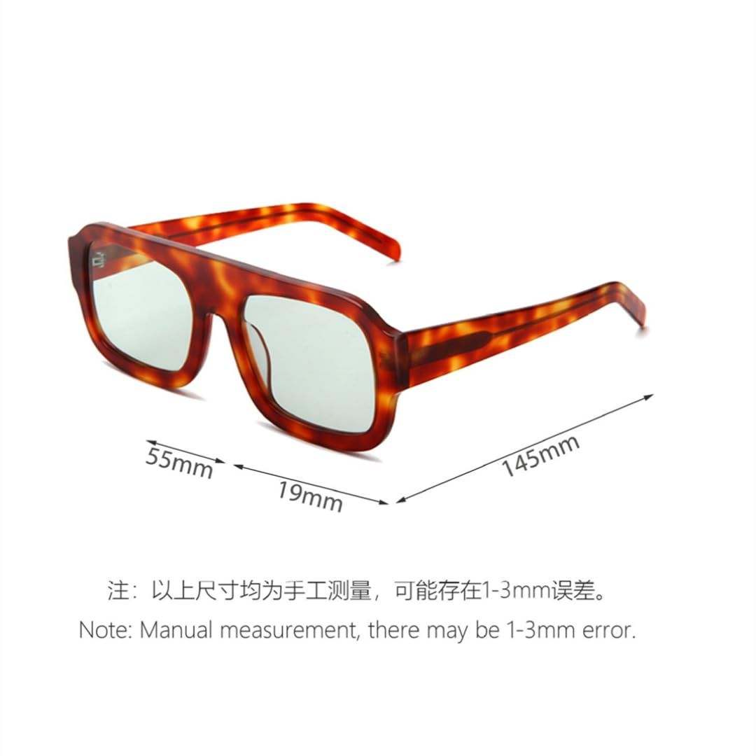 Occhiali da sole vintage con montatura in acetato e lenti con protezione UV400, alla moda per uomo e donna.