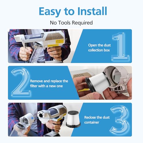 Image of 4 Pack IW3511 BU3521 HEPA Filter Replacement Part For Shark IW3511 IW1111 IW1120 Detect Pro Lightweight Cordless Stick Vacuum Cleaner