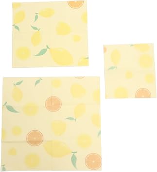 Bees Wrap Beeswax Wraps for Food - Honeycomb Bread Wrap Sandwich Wraps & Bowl Covers Yellow Lemon One Size