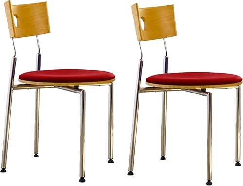 Miniatura 21 de Stackable Dining Chairs Set, Kitchen Chair with Curved Backrest, Upholstered Living Room Chair, Occasional Seat Dining Room Chairs with Metal