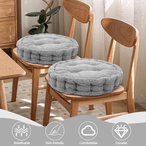 Cojines redondos para silla pack de 2 en gris claro de 40x40 cm 5
