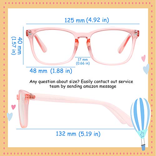 Image of KUGUAOK 2 Pack Kids Blue Light Blocking Glasses, Boys Girls Computer Gaming TV Glasses, Lightweight Eyeglasses Frame (Age 4 to 12)