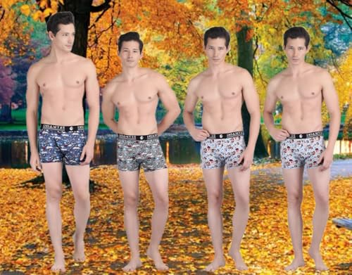 Image of Men's Extra Thin Elastic Nylon Underwear Long Comfortable Breathable Comfort All Over Printed Design Boxer