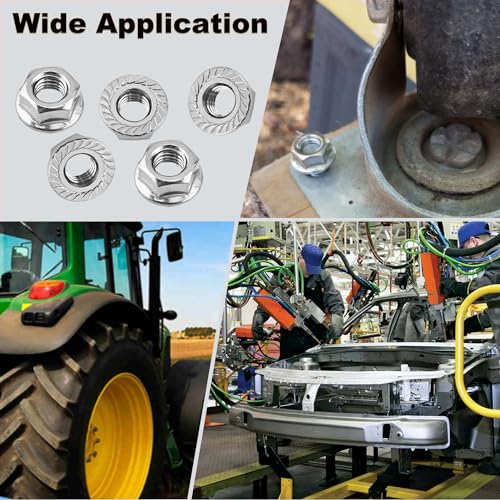 Gpjyyds YYDS-240327N-0001 1/4-20 Serrated Flange Hex Nuts, 1/4 Inch Hexagon Flange Nuts, 304 Stainless Steel thumb #5