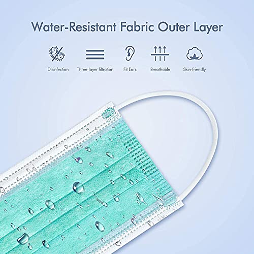 Image of MEELANA Non Woven Fabric 3 Ply Disposable Surgical Mask for Men Women with adjustable nose pin Reusable (Pack of 100) Breathable Masks