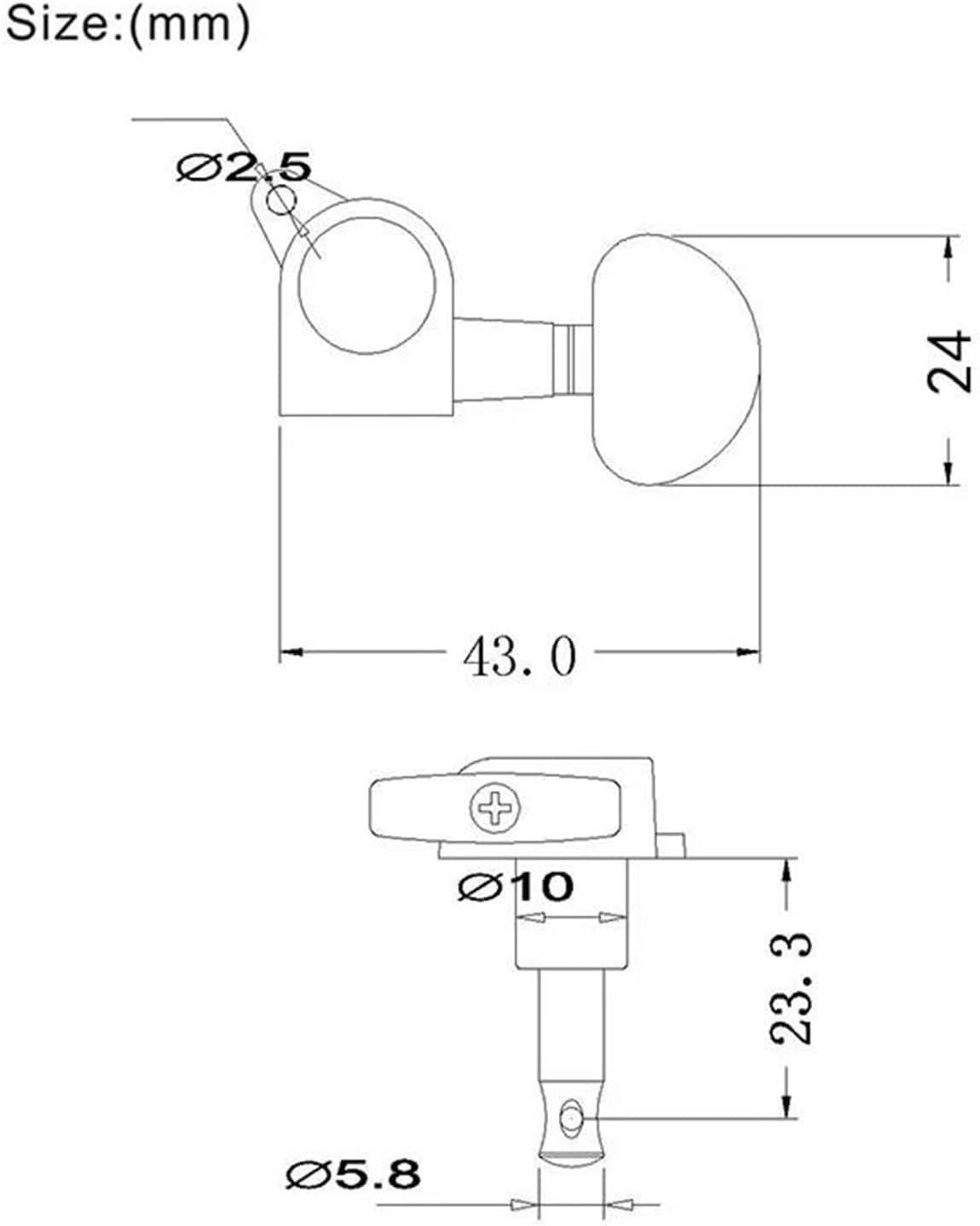 Kołki do strojenia, 6 sztuk/zestaw Folk gitara akustyczna wtyczka gitarowa głowica tunera(3r3l)