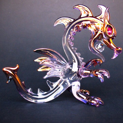 Prochaska Gallery Hand Blown Glass Dragon Classic Figurine #TOP5
