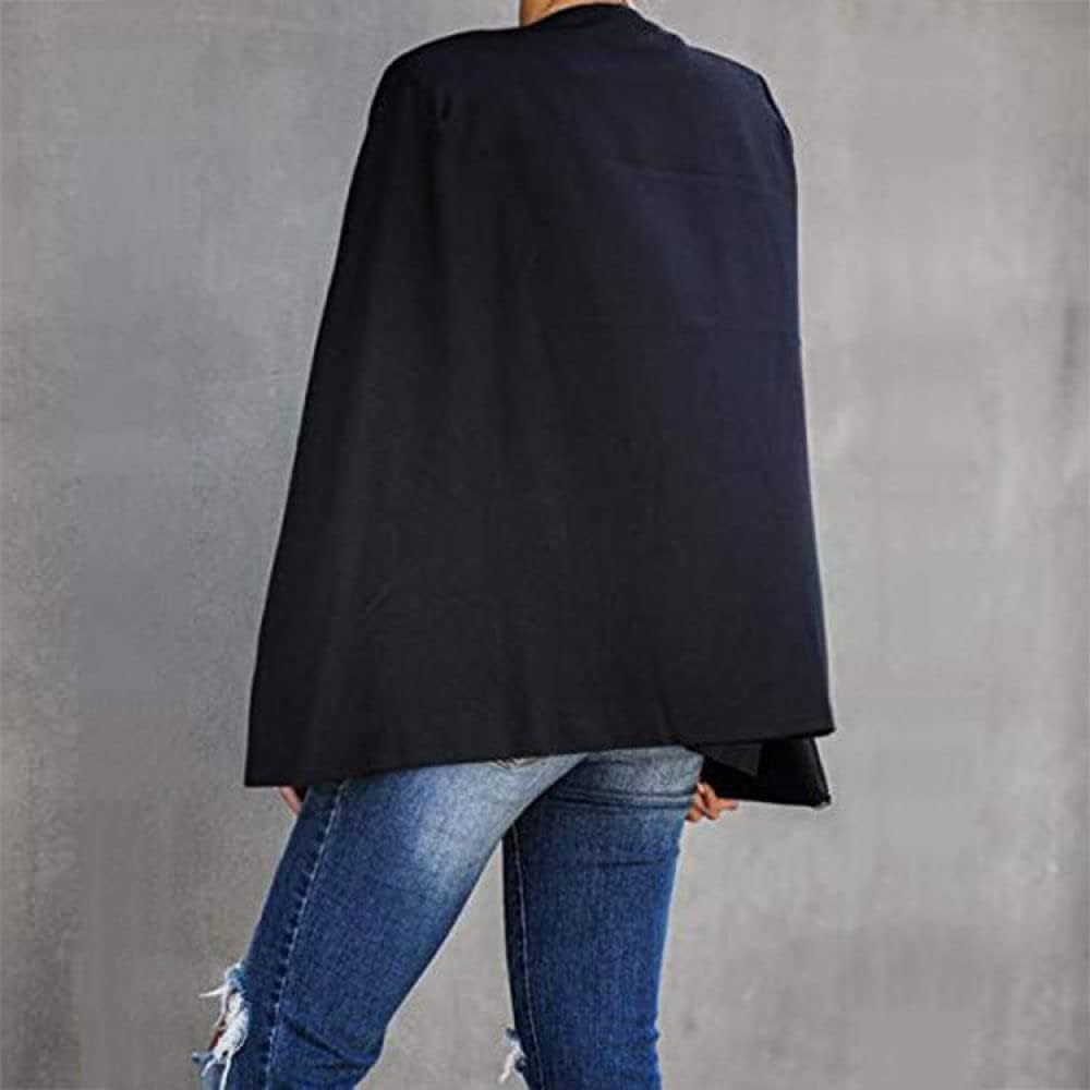 Damen-Cape-Blazer, elegant, geteilt, langärmelig, vorne offen, Blazer, Jacke, modisch, einfarbig, Schalkragen, Blazer, Mantel, Cape-Oberteil, Business-Casual-Anzug, Tops, Cardigan-Mäntel, We