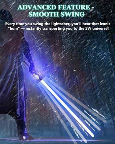 Light Saber for Dueling 12 RGB Light Saber with Motion Control Real Light Sabers for Kids Adults Smooth Swing Metal Light Sabers Toy with 16 Fonts for Halloween/Christmas Cosplay/Gifts/Fans - Thumbnail 4
