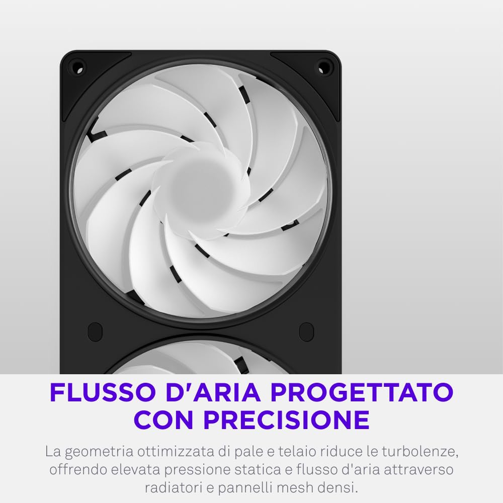 NZXT F420 RGB Reverse - Ventola Reverse Monoscocca 420mm - Nero
