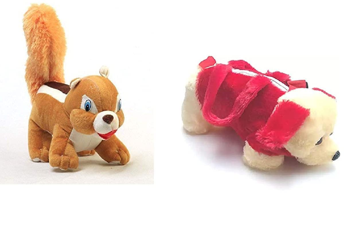SR SHOP Hand Dog Bag with Squirrel Soft Toy for Both Boys and Girls