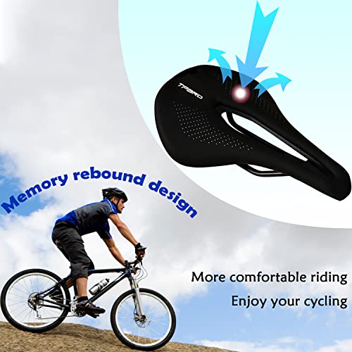 Tpard Comfortable Bike Seat, Bicycle Seat Cushion For Men Women Comfort Ergonomic Breathable Gel Road Mountain Bike Saddle Cycling (Black) #TOP1