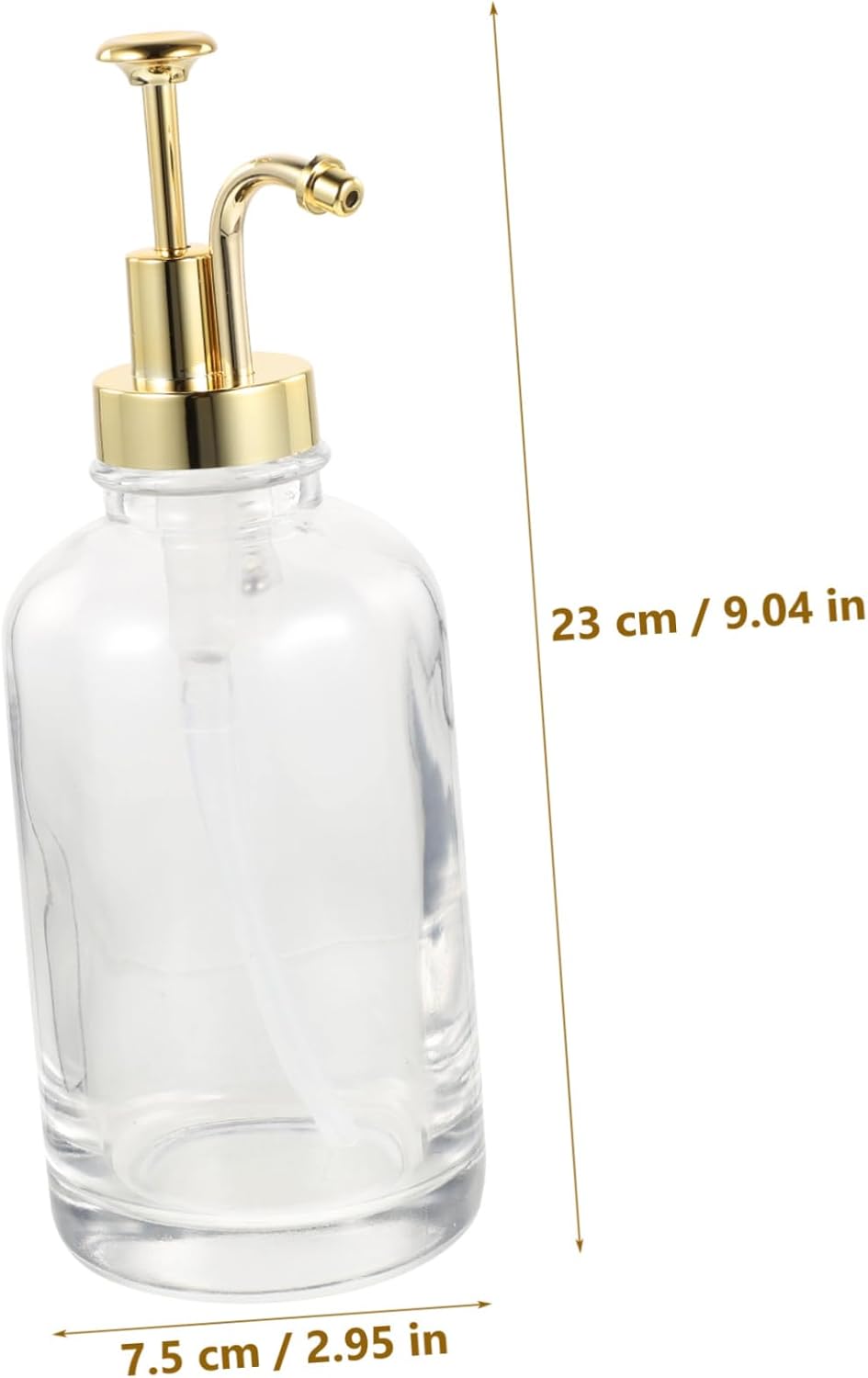 Glass Syrup Dispenser Gold Pump Bottles with Tray Decorative Kitchen Accessory for Coffee Bar for Hazelnut and More