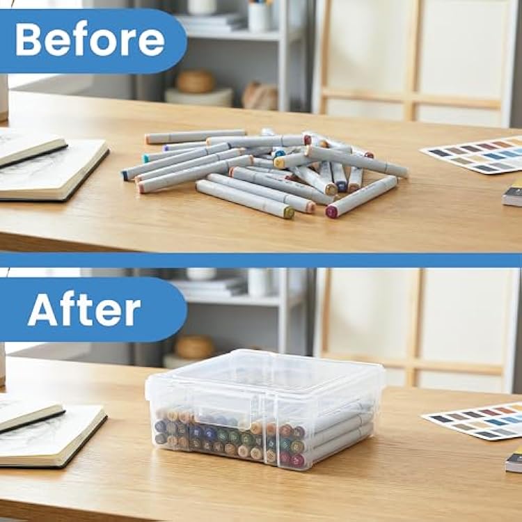 ArtBin 6953AB ClearView 6 x 6 Box Art & Craft Organizer, [1] Plastic Storage Case, Clear
