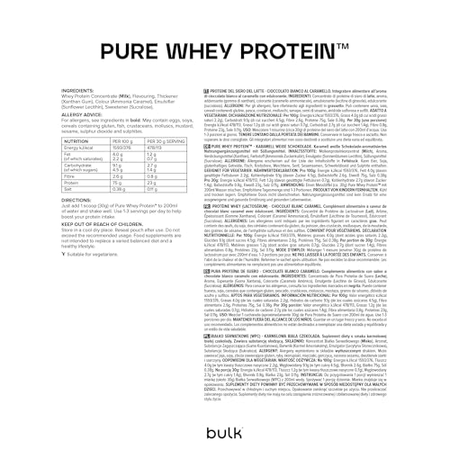 Bulk Protéine Whey en Poudre, 500 g, 16 Portions, Riche en protéines, Absorption rapide, Chocolat Blanc Caramel, 5 g d'acides aminés à chaîne ramifiée (BCAA) par portion, l'emballage peut varier – Image 3